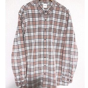 Dillards ROWM Mens 2XT Corduroy Plaid‎ Button Down Long Sleeve Shirt 100% Cotton